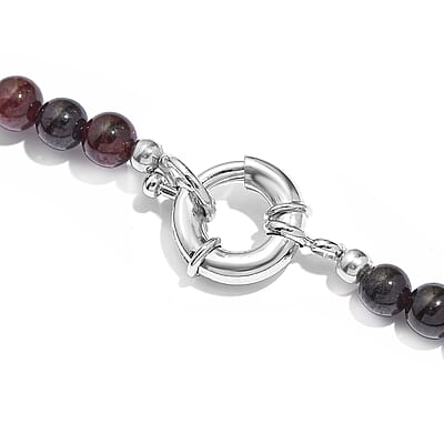 Karis Orissa Rhodolite Garnet 340.00 ctw Beaded Necklace in Platinum Bond 20 Inches