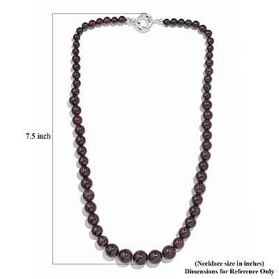 Karis Orissa Rhodolite Garnet 340.00 ctw Beaded Necklace in Platinum Bond 20 Inches