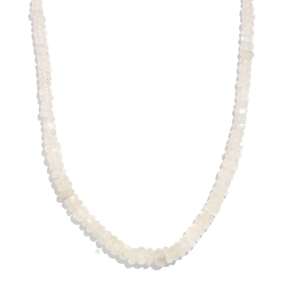 Kuisa Rainbow Moonstone 90.00 ctw Beaded Necklace in Rhodium Over Sterling Silver 18 Inches image number 0