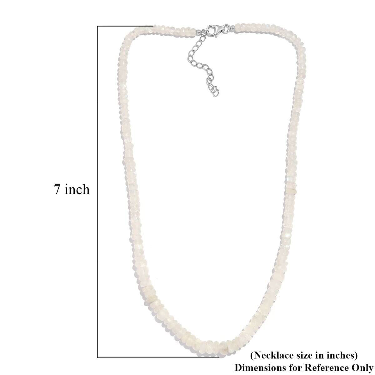 Kuisa Rainbow Moonstone 90.00 ctw Beaded Necklace in Rhodium Over Sterling Silver 18 Inches image number 5