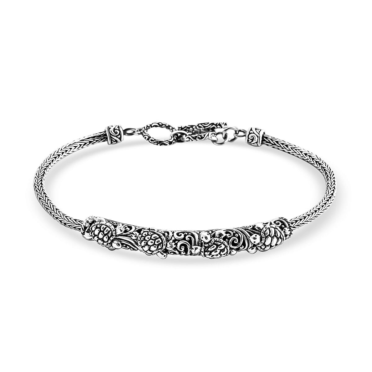 Bali Legacy Sterling Silver Turtle Bracelet (8.00 In) (12.50 g) image number 0