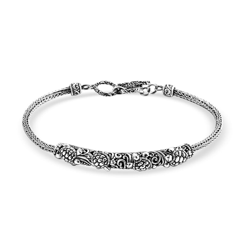 Bali Legacy Turtle Bracelet in Sterling Silver (8.00 In) 12.50 Grams