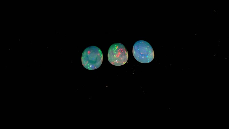 AA Ethiopian Welo Opal Set of 3 (Ovl 6x4 mm) 0.88 ctw Loose Gemstone