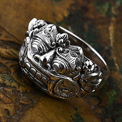 Bali Legacy Barong Ring in Sterling Silver (Size 10.0) 10 Grams