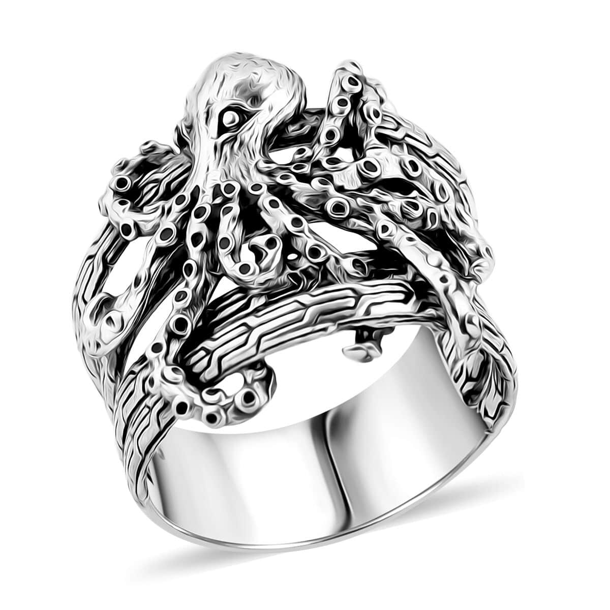 Bali Legacy Octopus Ring in Sterling Silver (Size 10.0) 8.25 Grams image number 0