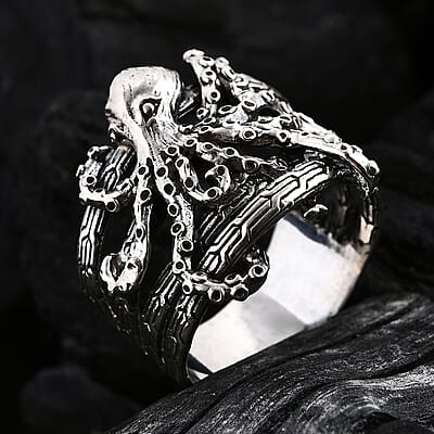 Bali Legacy Octopus Ring in Sterling Silver (Size 10.0) 8.25 Grams