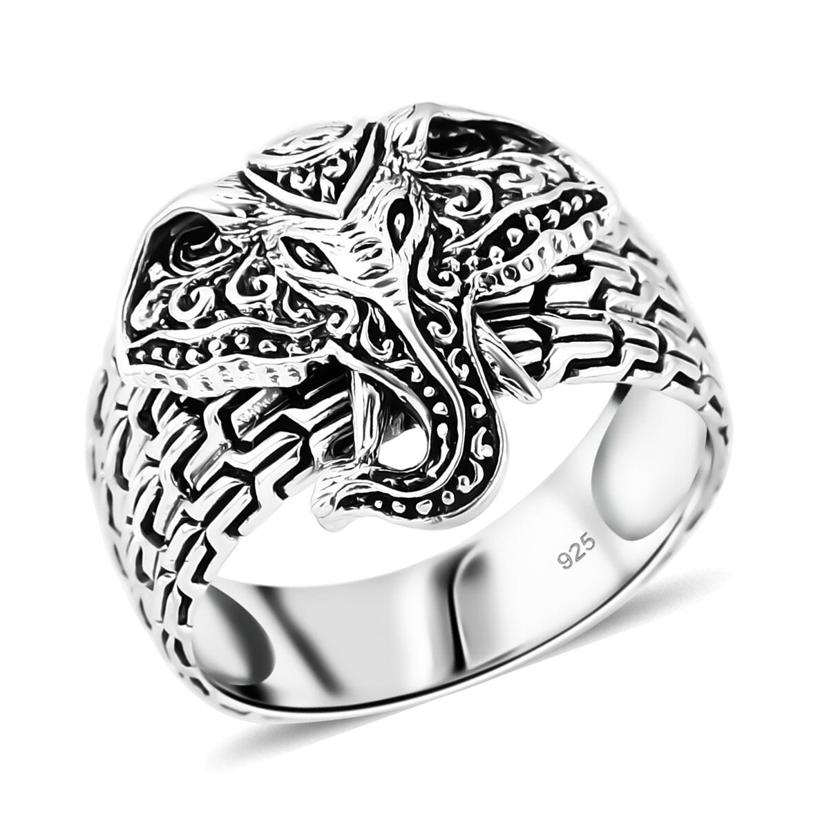 Bali Legacy Elephant Ring in Sterling Silver (Size 7.0) 9.40 Grams image number 0