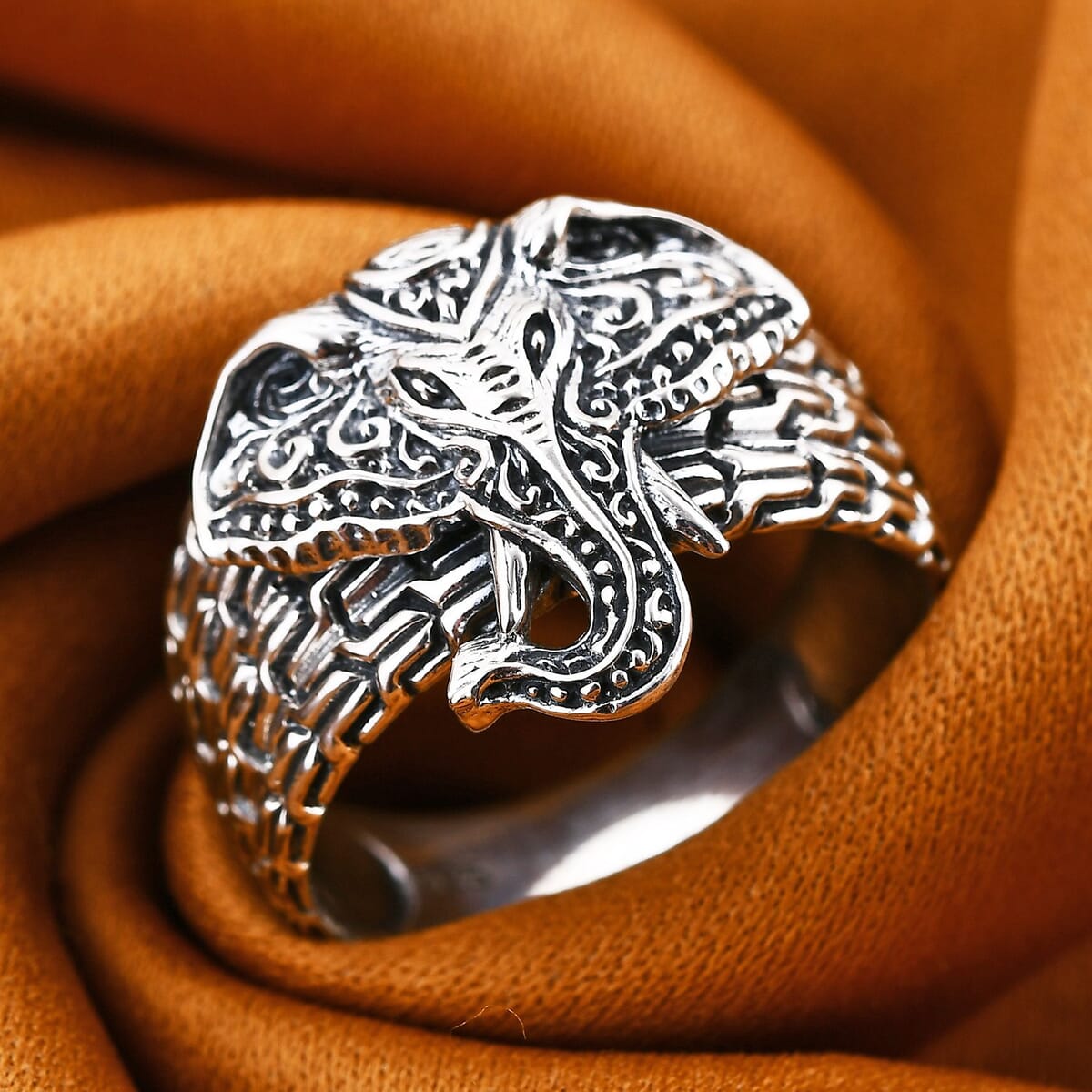 Bali Legacy Elephant Ring in Sterling Silver (Size 7.0) 9.40 Grams image number 1