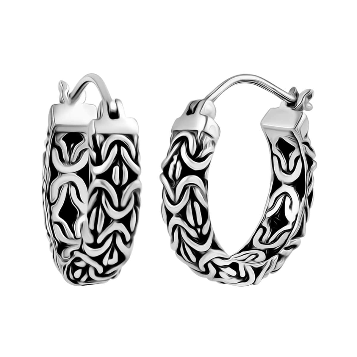 Bali Legacy Borobudur Hoop Earrings in Sterling Silver 8.25 Grams image number 0