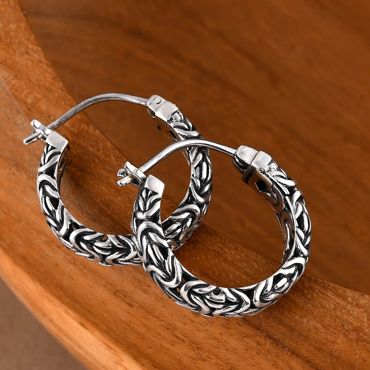 Bali Legacy Borobudur Hoop Earrings in Sterling Silver 8.25 Grams image number 1