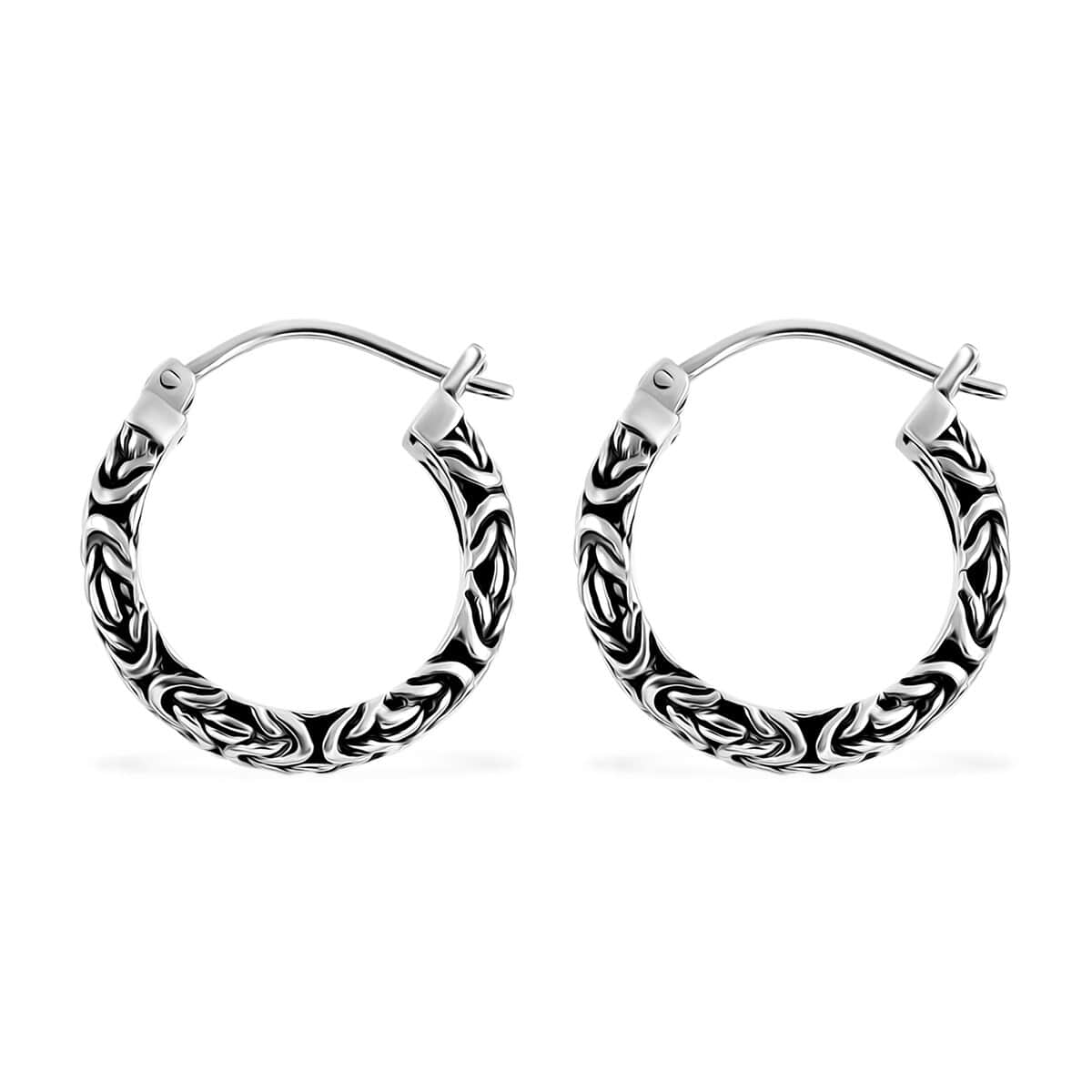 Bali Legacy Borobudur Hoop Earrings in Sterling Silver 8.25 Grams image number 3