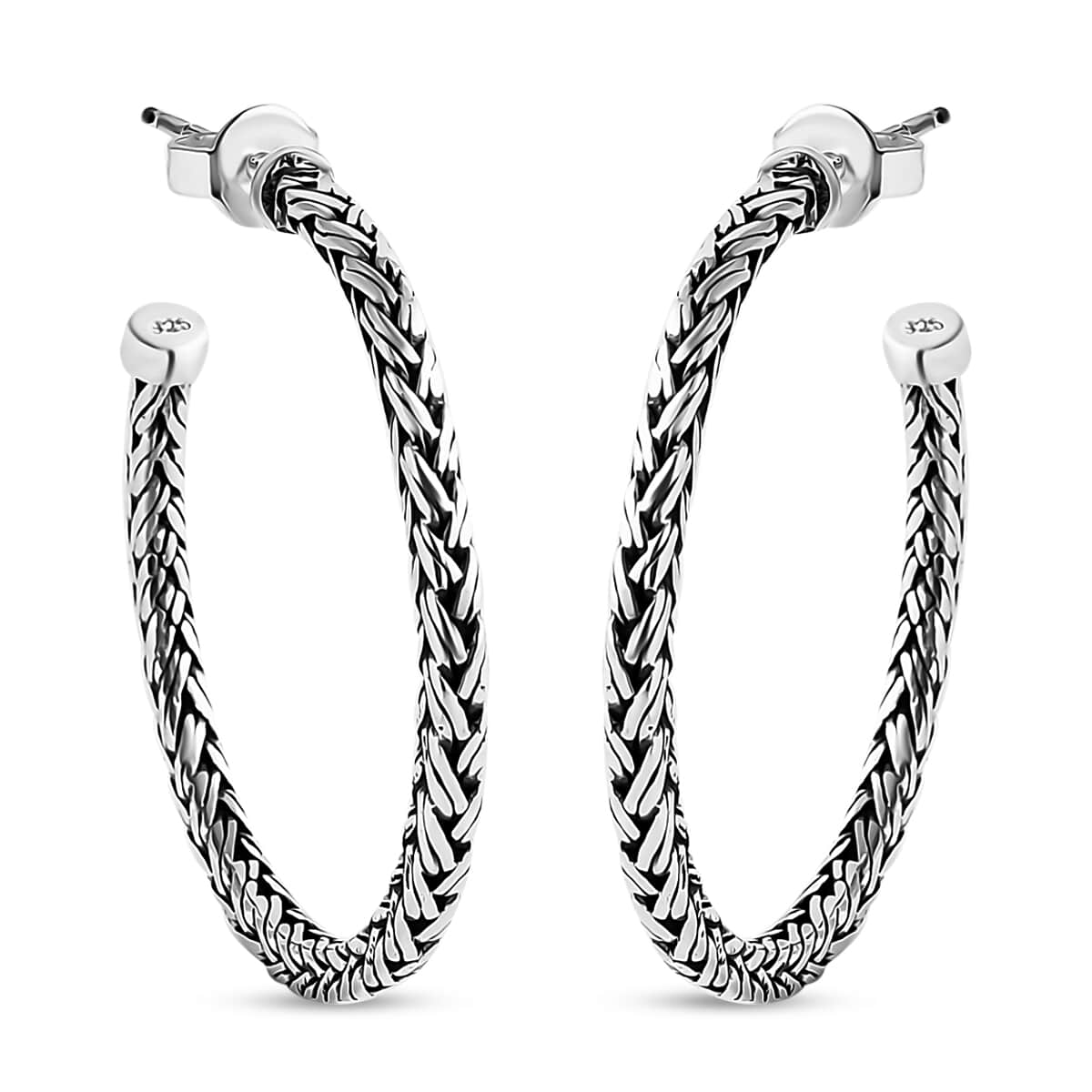 Bali Legacy Padian Hoop Earrings in Sterling Silver 8.65 Grams image number 0