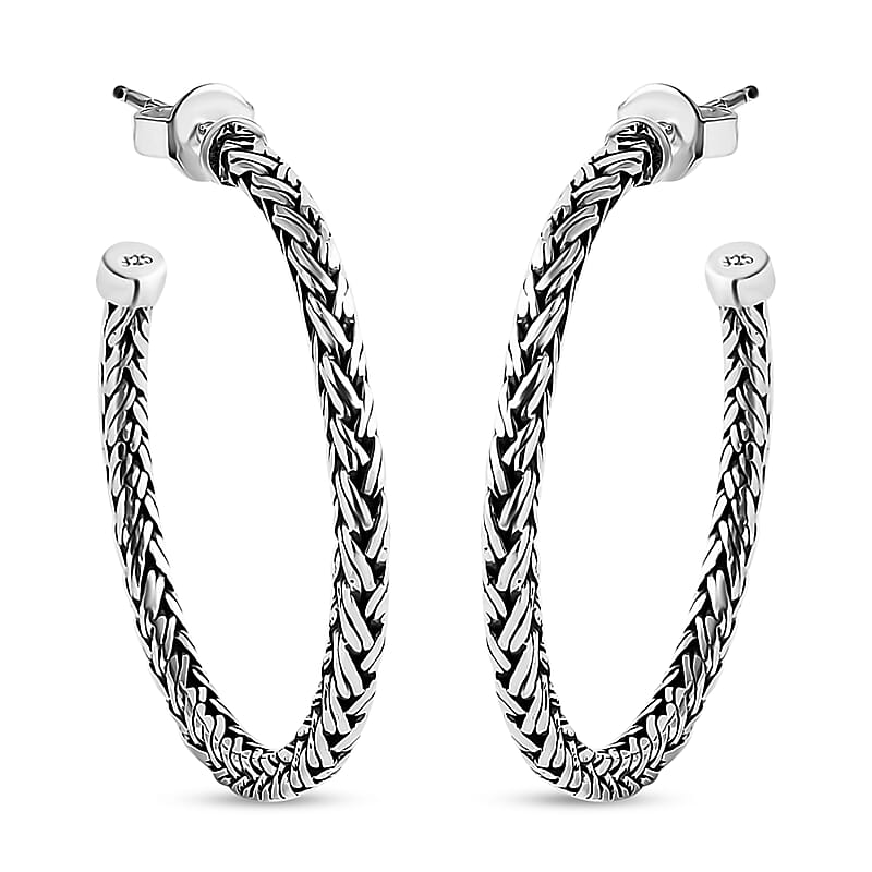 Bali Legacy Padian Hoop Earrings in Sterling Silver 8.65 Grams