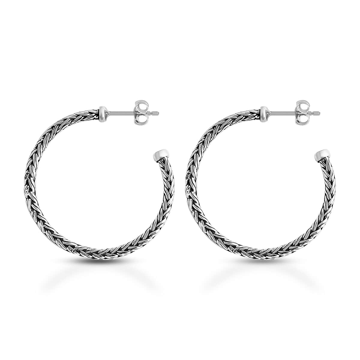 Bali Legacy Padian Hoop Earrings in Sterling Silver 8.65 Grams image number 3