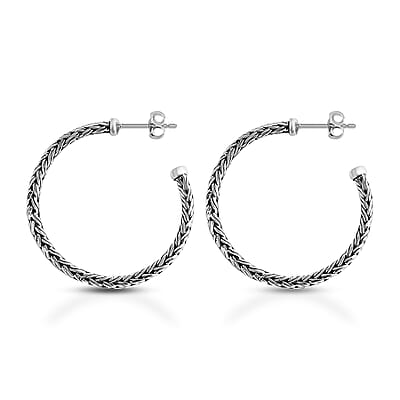 Bali Legacy Padian Hoop Earrings in Sterling Silver 8.65 Grams