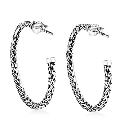 Bali Legacy Padian Hoop Earrings in Sterling Silver 8.65 Grams