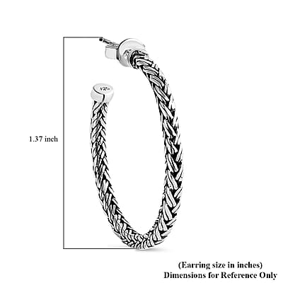 Bali Legacy Padian Hoop Earrings in Sterling Silver 8.65 Grams