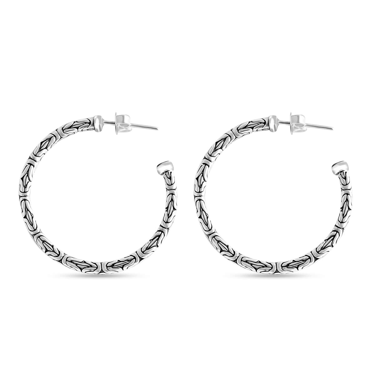 Bali Legacy Borobudur Hoop Earrings in Sterling Silver 9.65 Grams image number 3