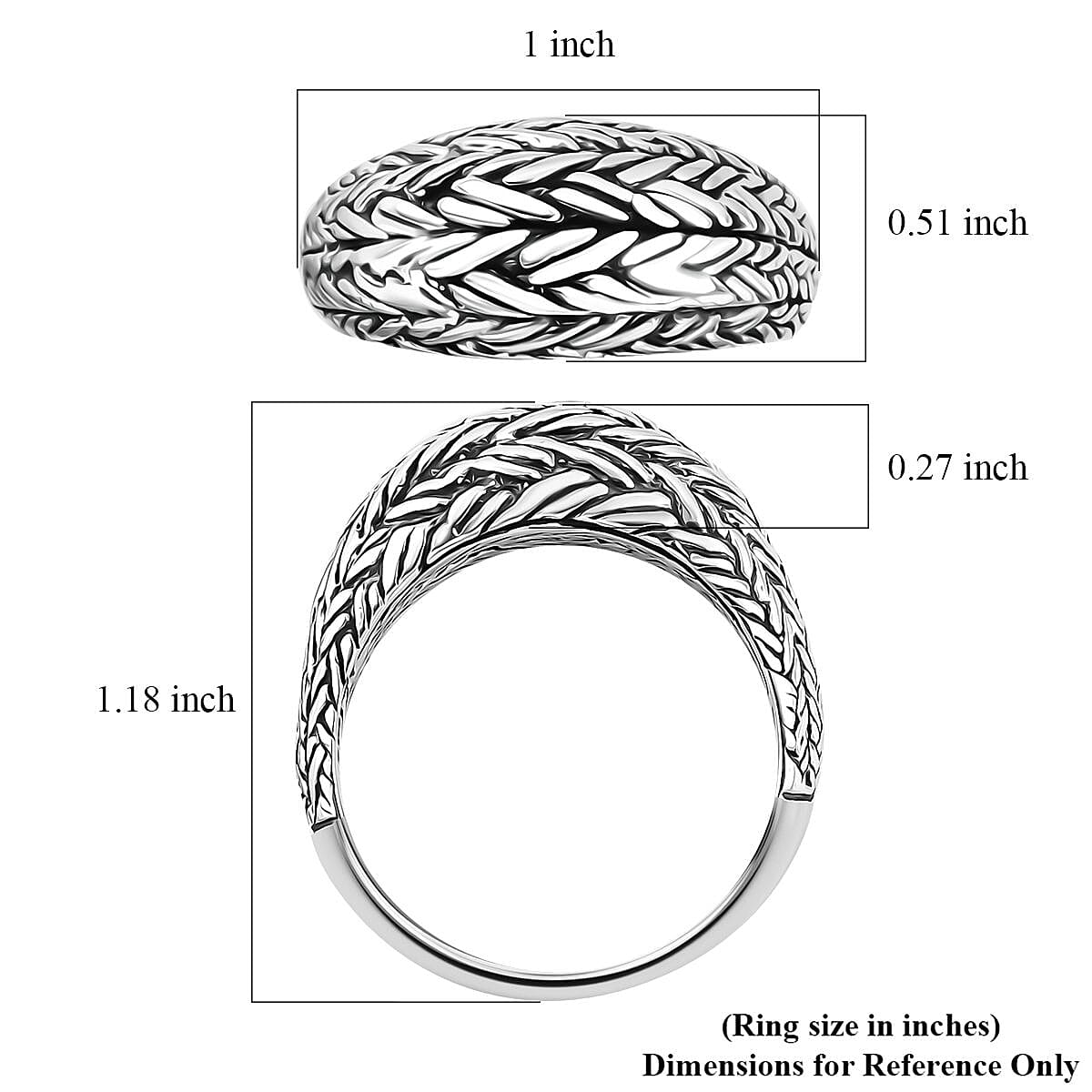 Bali Legacy Sterling Silver Padian Ring (Size 9.0) (8.90 g) image number 5