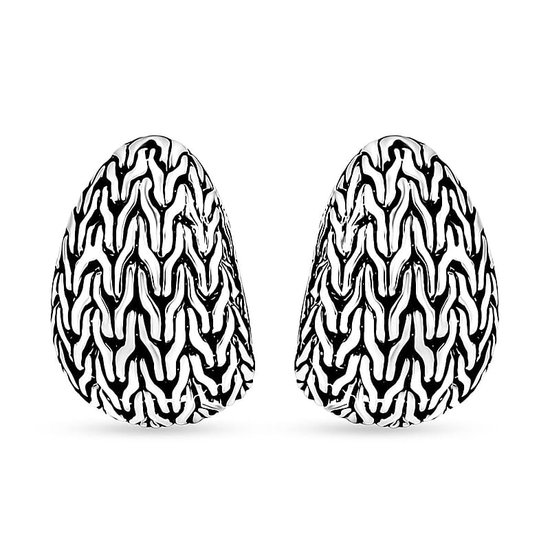Bali Legacy Tulang Naga Earrings in Sterling Silver 11.40 Grams
