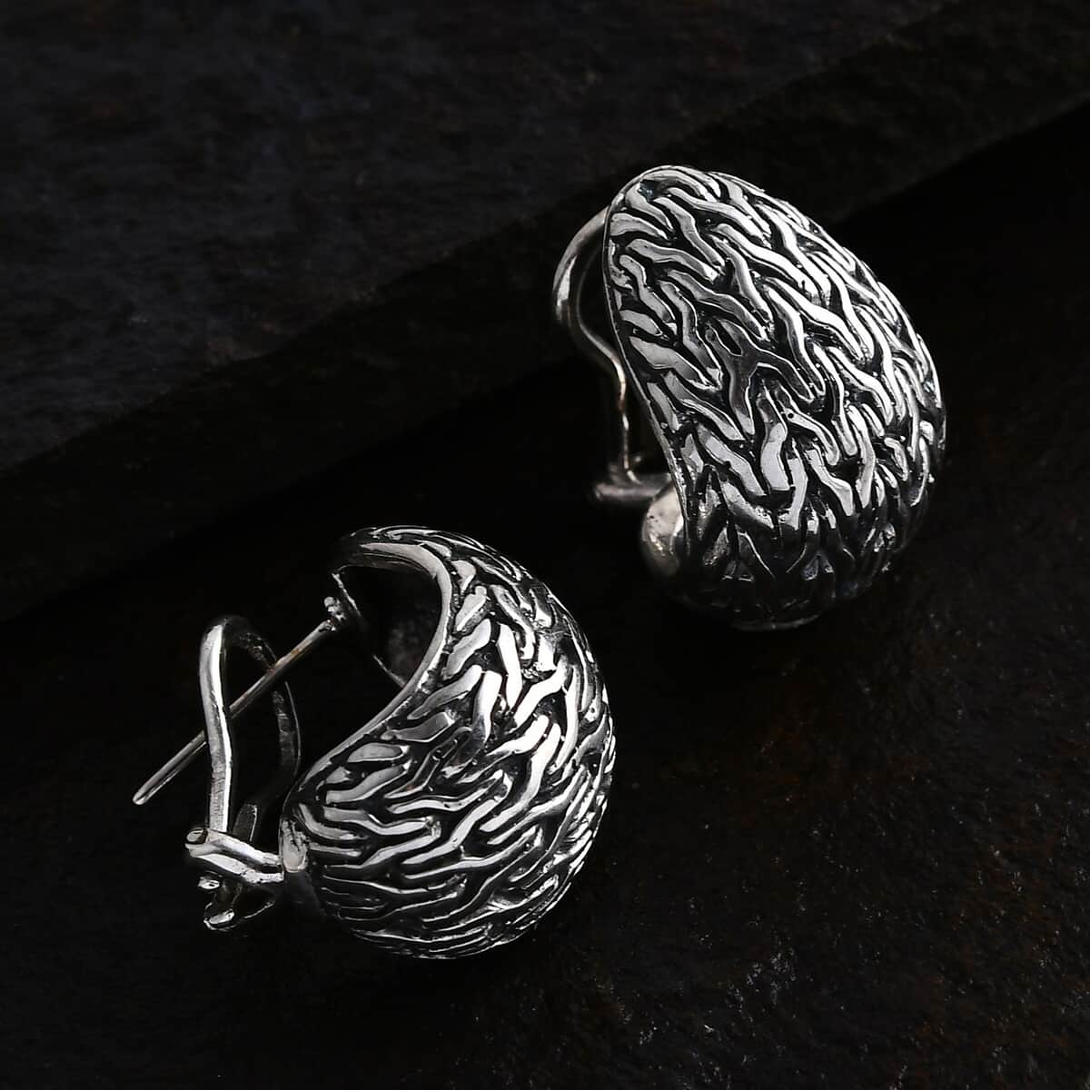 Bali Legacy Tulang Naga Earrings in Sterling Silver 11.40 Grams image number 1