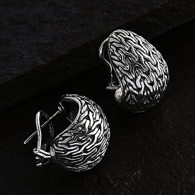 Bali Legacy Tulang Naga Earrings in Sterling Silver 11.40 Grams