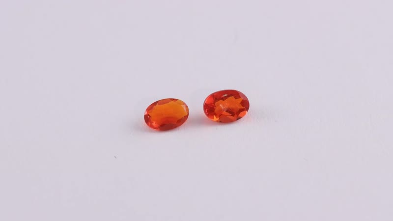 Jalisco Fire Opal Set of 2 (Ovl 6x4 mm) 0.54 ctw Loose Gemstone