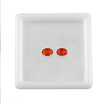 Jalisco Fire Opal Set of 2 (Ovl 6x4 mm) 0.54 ctw Loose Gemstone