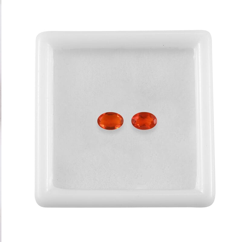 Jalisco Fire Opal Set of 2 (Ovl 6x4 mm) 0.54 ctw Loose Gemstone