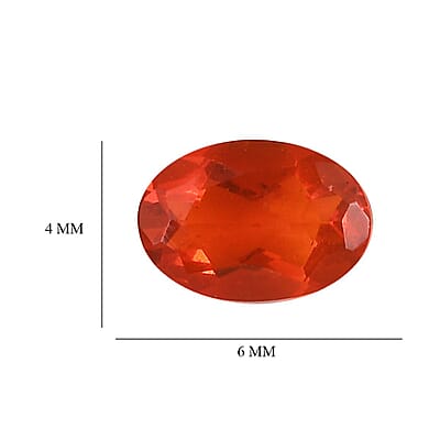 Jalisco Fire Opal Set of 2 (Ovl 6x4 mm) 0.54 ctw Loose Gemstone