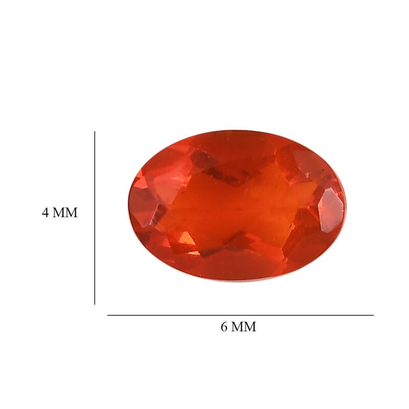Jalisco Fire Opal Set of 2 (Ovl 6x4 mm) 0.54 ctw Loose Gemstone