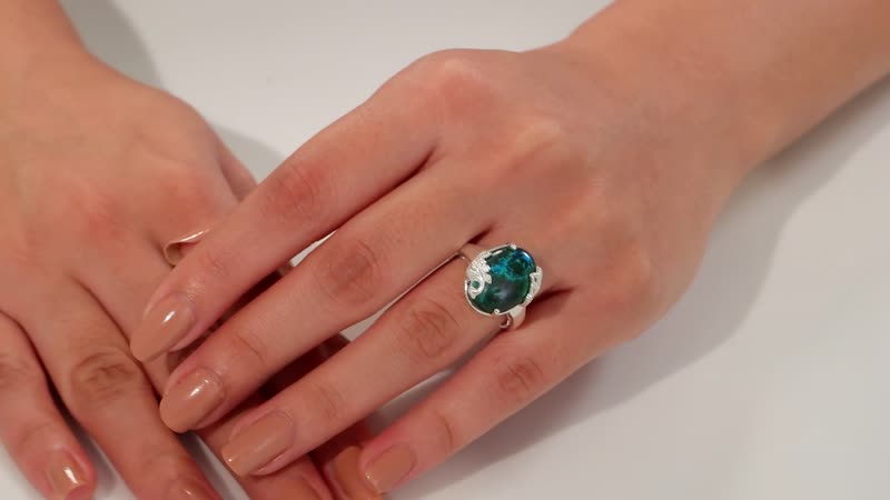 Table Mountain Shadowkite 7.25 ctw Peacock Ring in Sterling Silver