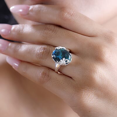 Table Mountain Shadowkite 9.00 ctw Peacock Ring in Sterling Silver (Size  10.0) (Del. in 8-10 Days)
