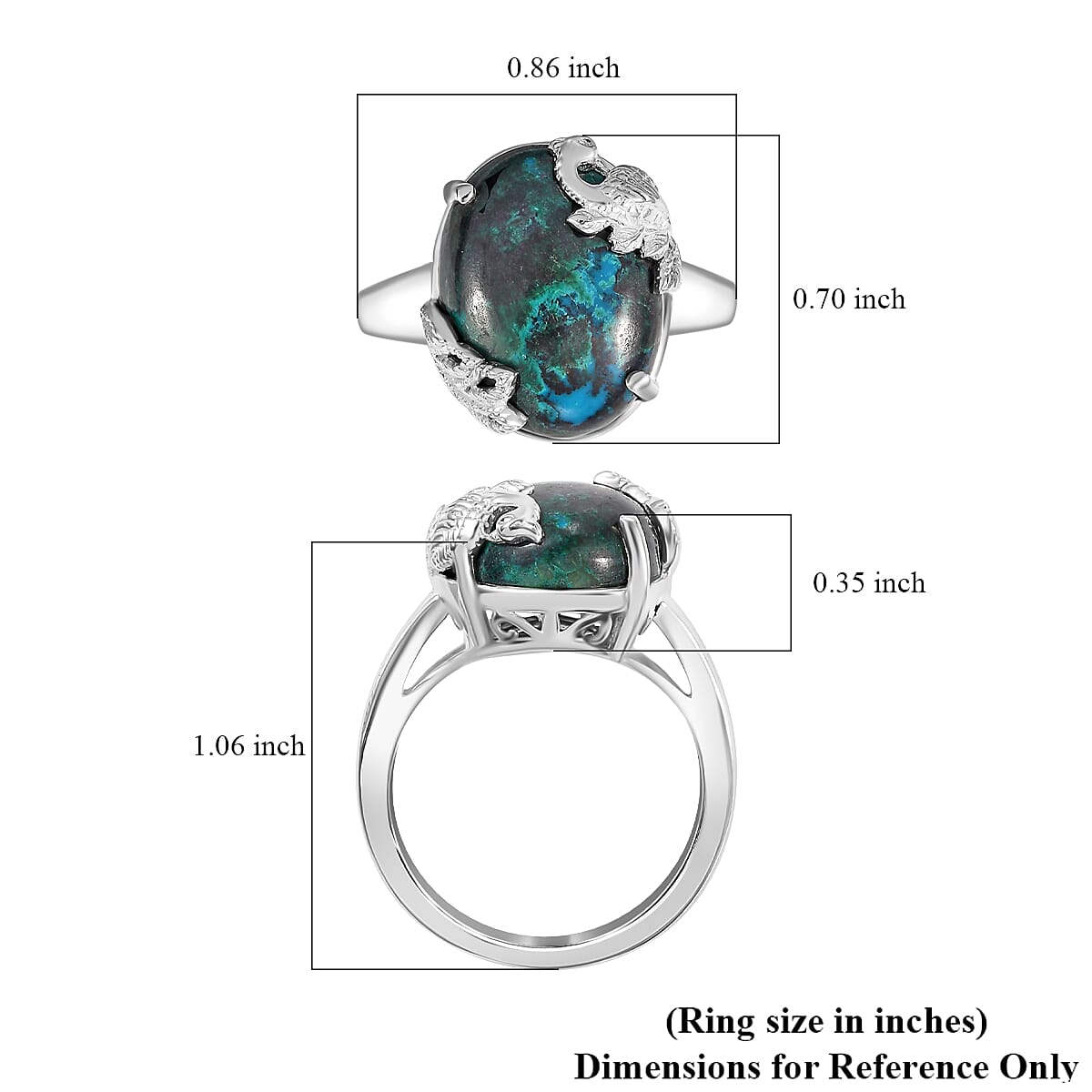 Table Mountain Shadowkite 9.00 ctw Peacock Ring in Sterling Silver (Size 6.0) image number 5