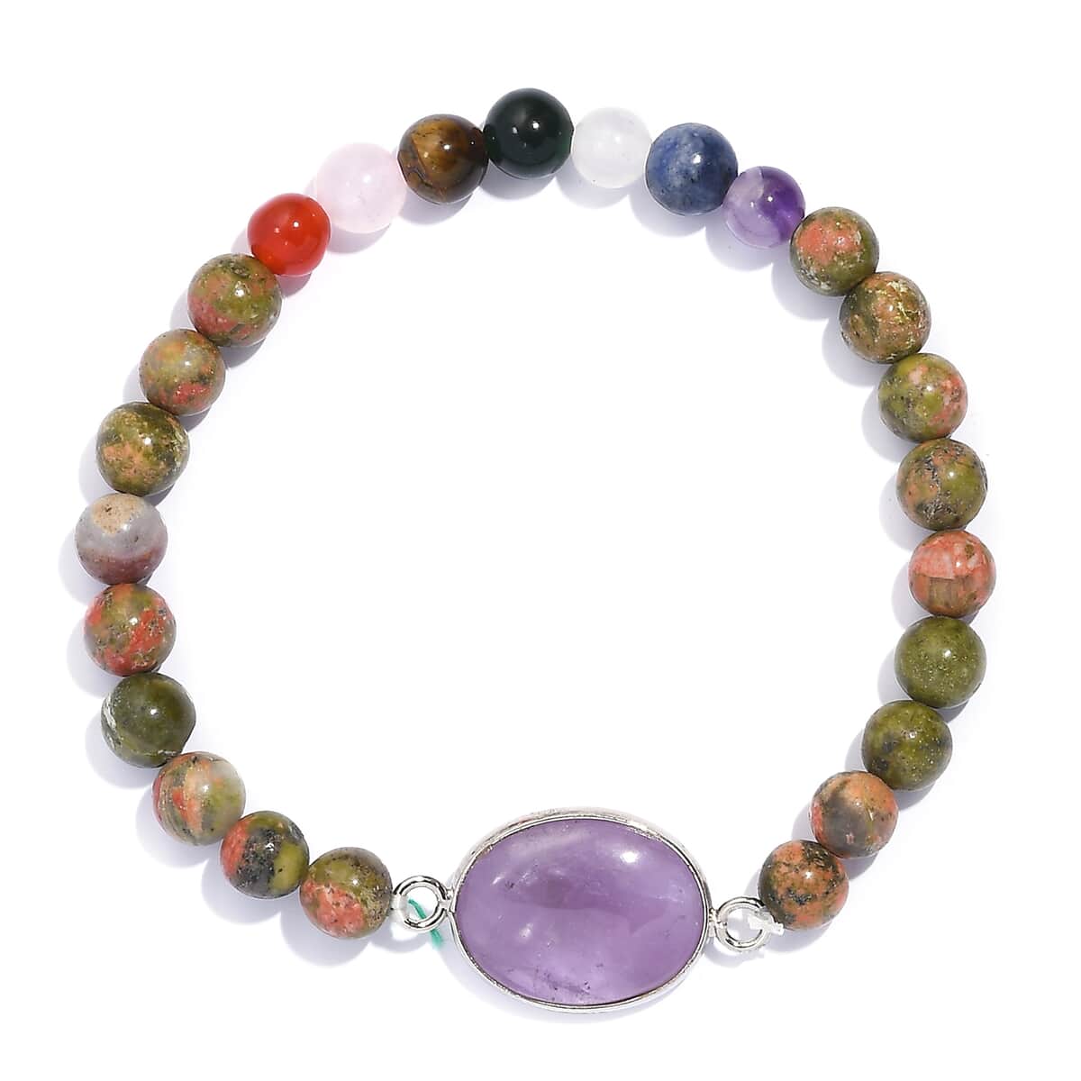 Karis African Amethyst and Multi Gemstone 8.00 ctw Bracelet in Platinum Bond (7.25 In) image number 0