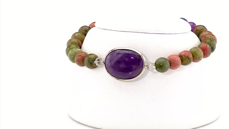 Karis African Amethyst and Multi Gemstone 8.00 ctw Bracelet in Platinum Bond (7.25 In)