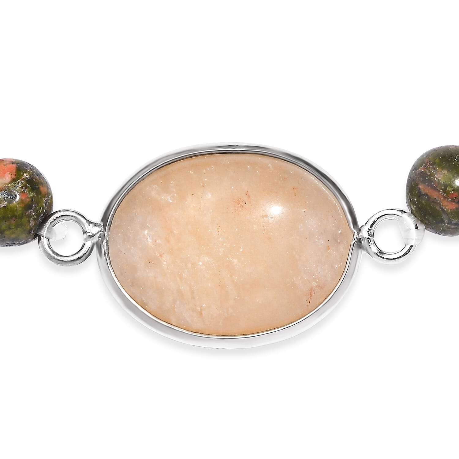 Karis Orange Aventurine and Multi Gemstone 8.00 ctw Bracelet in Platinum Bond (7.25 In)