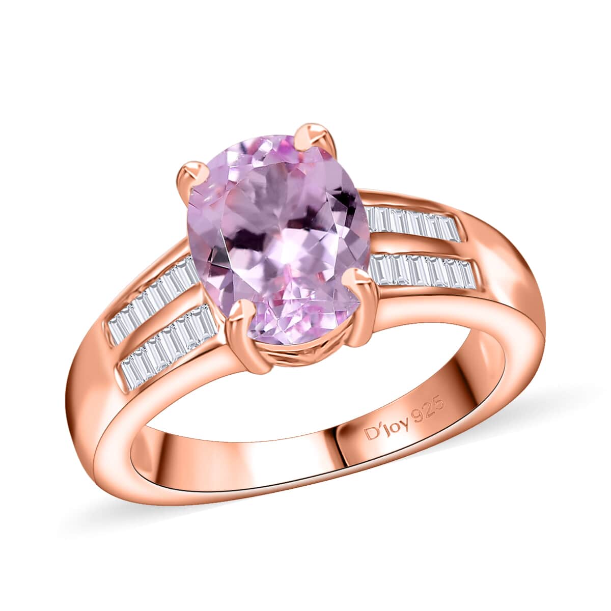 Premium Martha Rocha Kunzite and Diamond 3.00 ctw Statement Ring in 18K Vermeil Rose Gold Over Sterling Silver (Size 10.0) image number 0