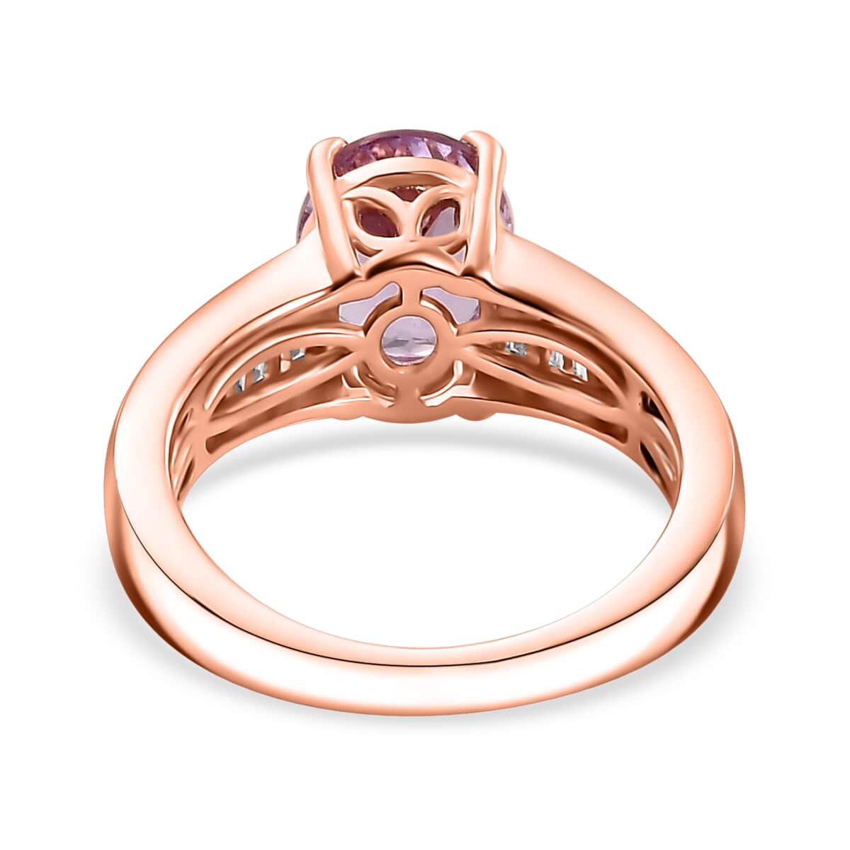 Premium Martha Rocha Kunzite and Diamond 3.00 ctw Statement Ring in 18K Vermeil Rose Gold Over Sterling Silver (Size 10.0) image number 3