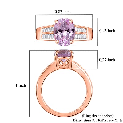 Premium Martha Rocha Kunzite and Diamond 3.00 ctw Statement Ring in 18K Vermeil Rose Gold Over Sterling Silver (Size 10.0)