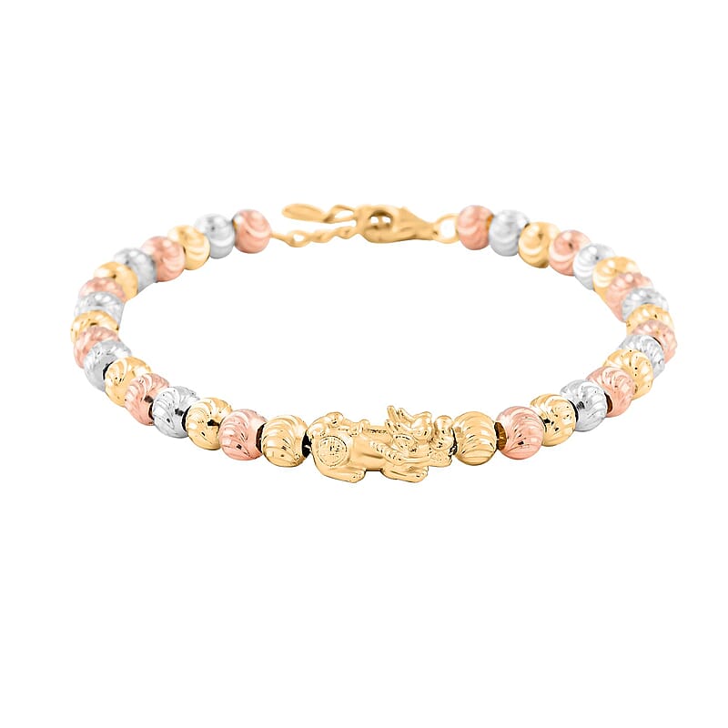14K YRG Over and Sterling Silver Bracelet (7.00 In) with 0.5 Inch Extender 5.5 Grams