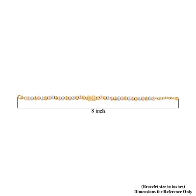 14K YRG Over and Sterling Silver Bracelet (7.00 In) with 0.5 Inch Extender 5.5 Grams
