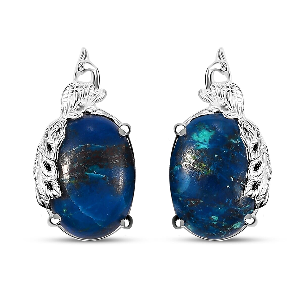 Table Mountain Shadowkite 13.00 ctw Peacock Earrings in Sterling Silver image number 0
