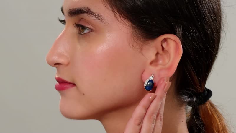 D'Joy Table Mountain Shadowkite 13.00 ctw Peacock Earrings in Sterling Silver