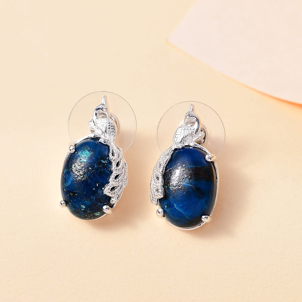Table Mountain Shadowkite 13.00 ctw Peacock Earrings in Sterling Silver image number 1