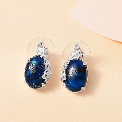 D'Joy Table Mountain Shadowkite 13.00 ctw Peacock Earrings in Sterling Silver