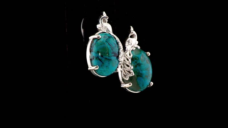 D'Joy Table Mountain Shadowkite 13.00 ctw Peacock Earrings in Sterling Silver