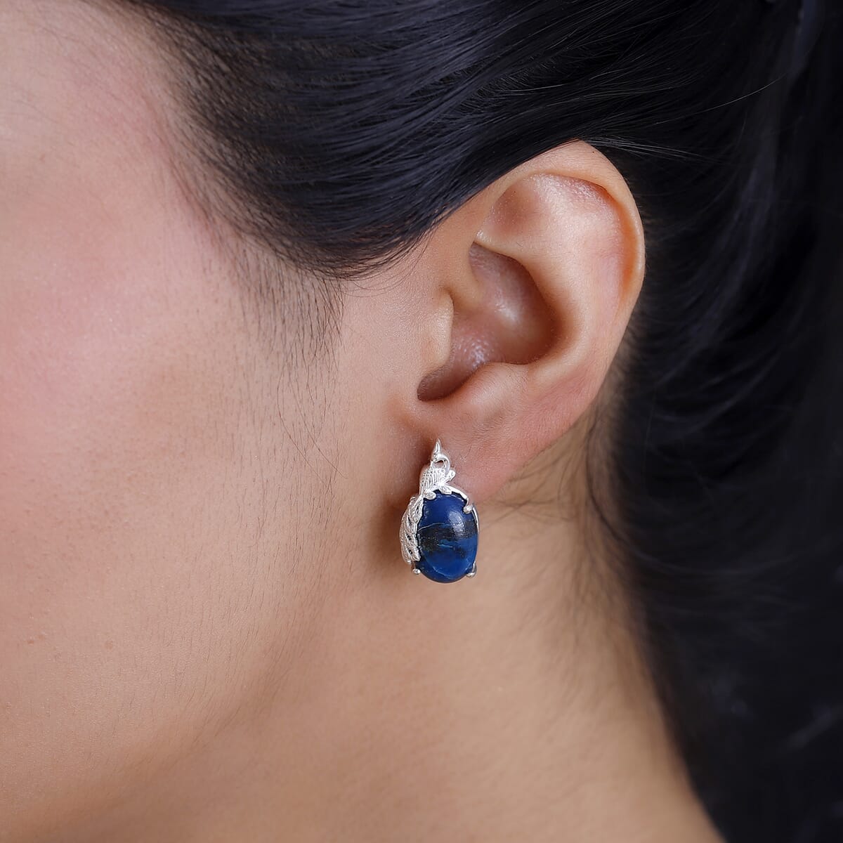 Table Mountain Shadowkite 13.00 ctw Peacock Earrings in Sterling Silver image number 2
