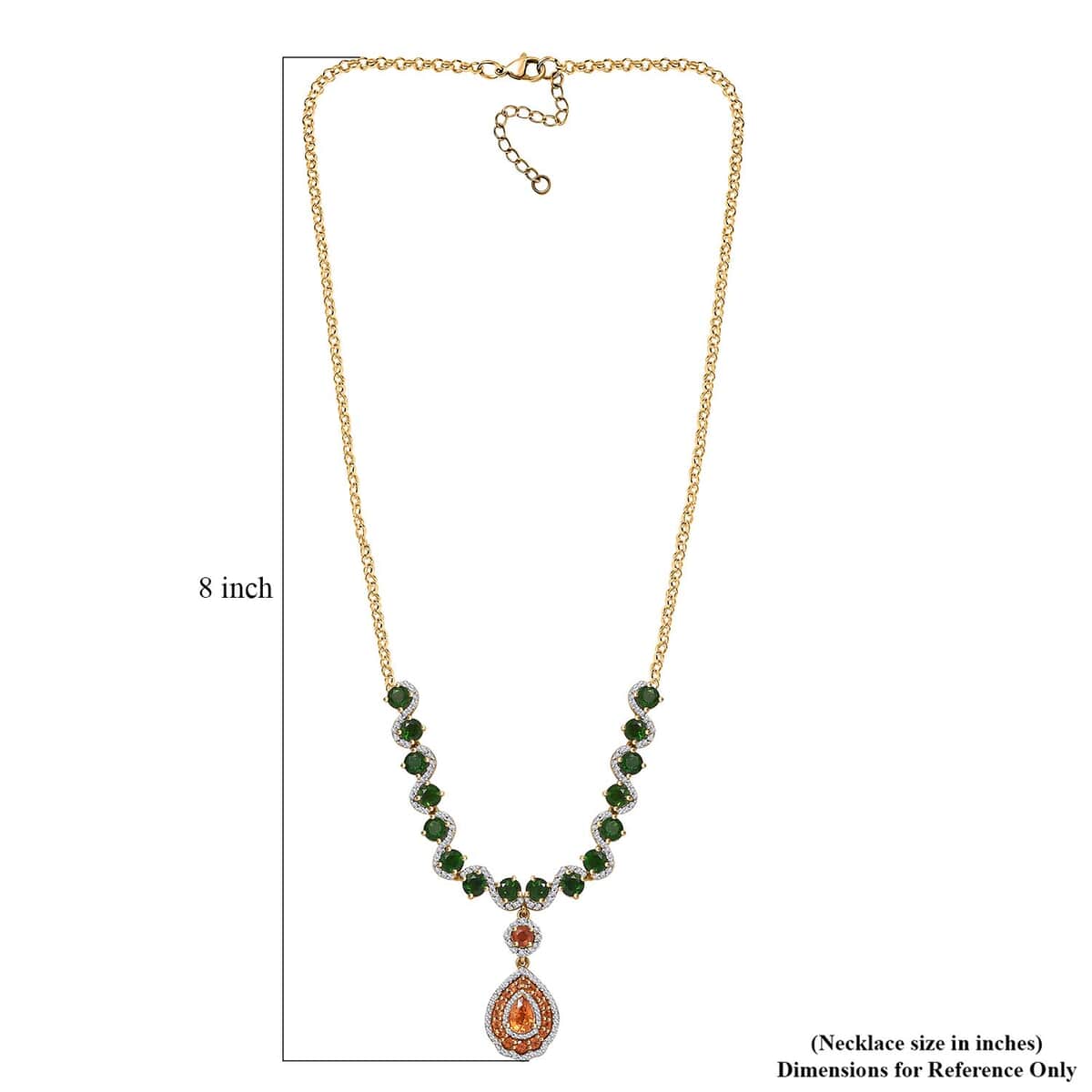 Fanta Garnet and Multi Gemstone 10.15 ctw Flower Garland Necklace in 18K Vermeil Yellow Gold Over Sterling Silver 18-20 Inches image number 5