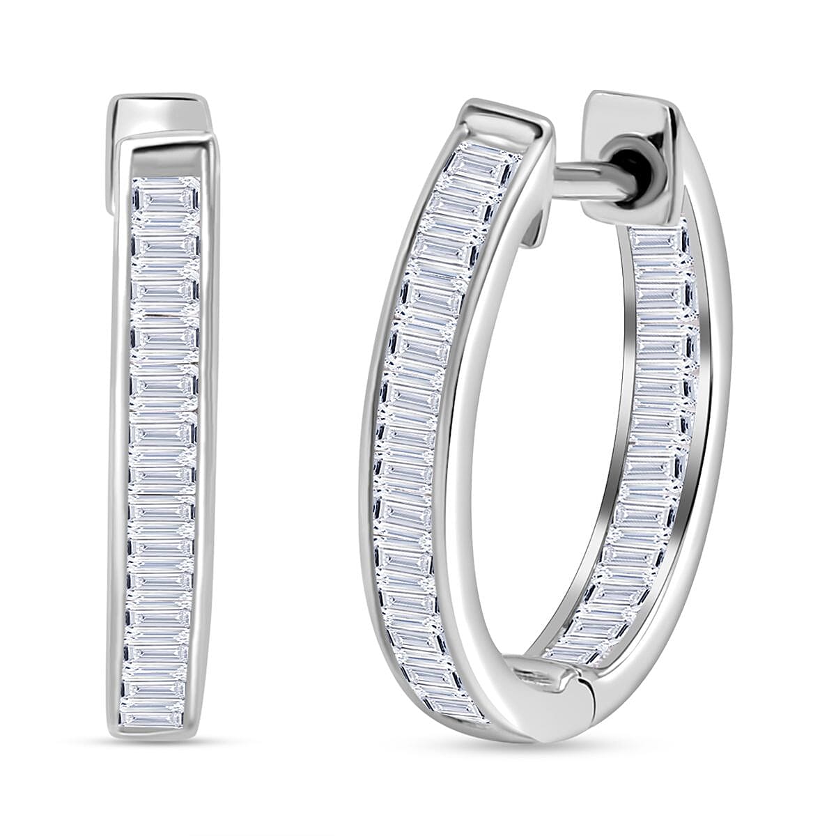 Luxuriant Lab Grown Diamond 1.00 ctw Earrings in Rhodium Over Sterling Silver